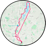 Small outline of the half marathon route